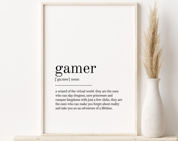 Gamer Definition Minimalist Quote Art Print