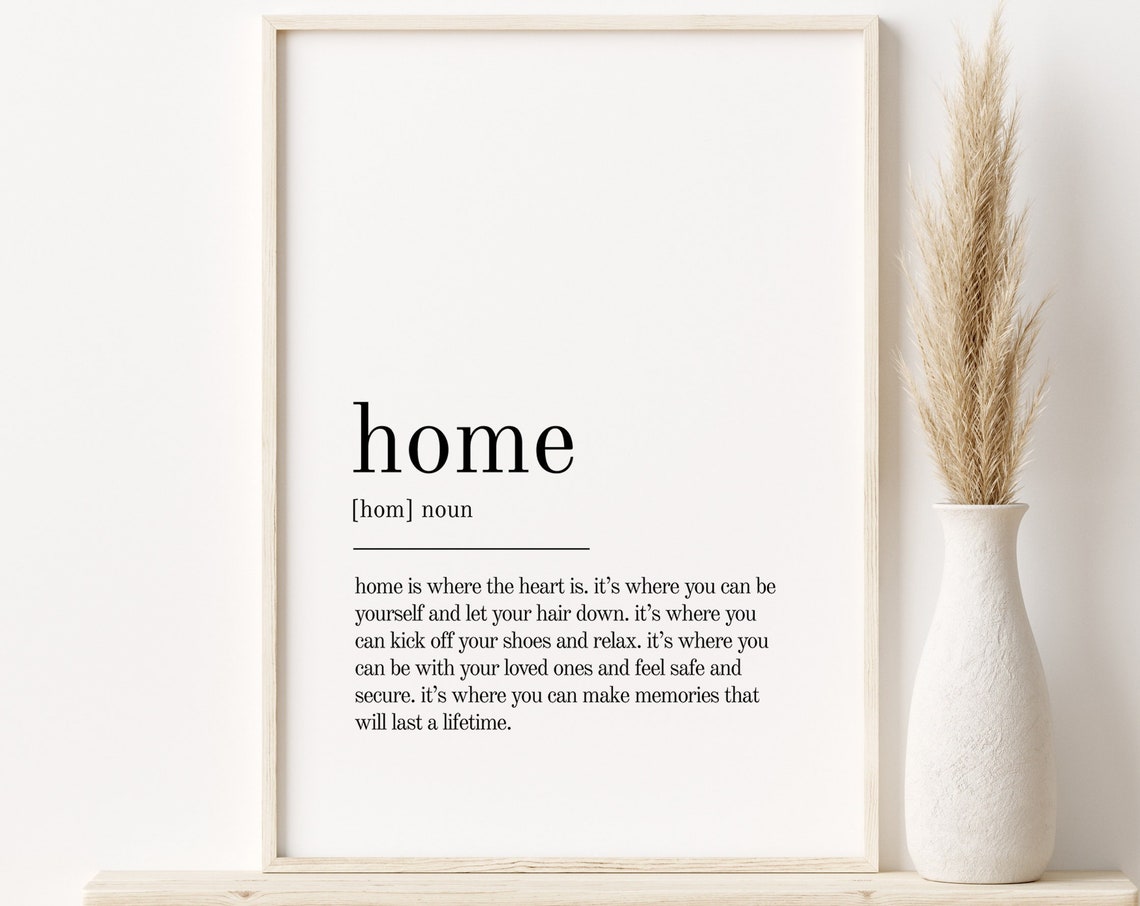 Home Dictionary Definition Typography Black and White Poster