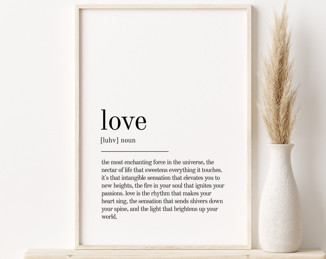 Love Definition Minimalist Modern Art Print