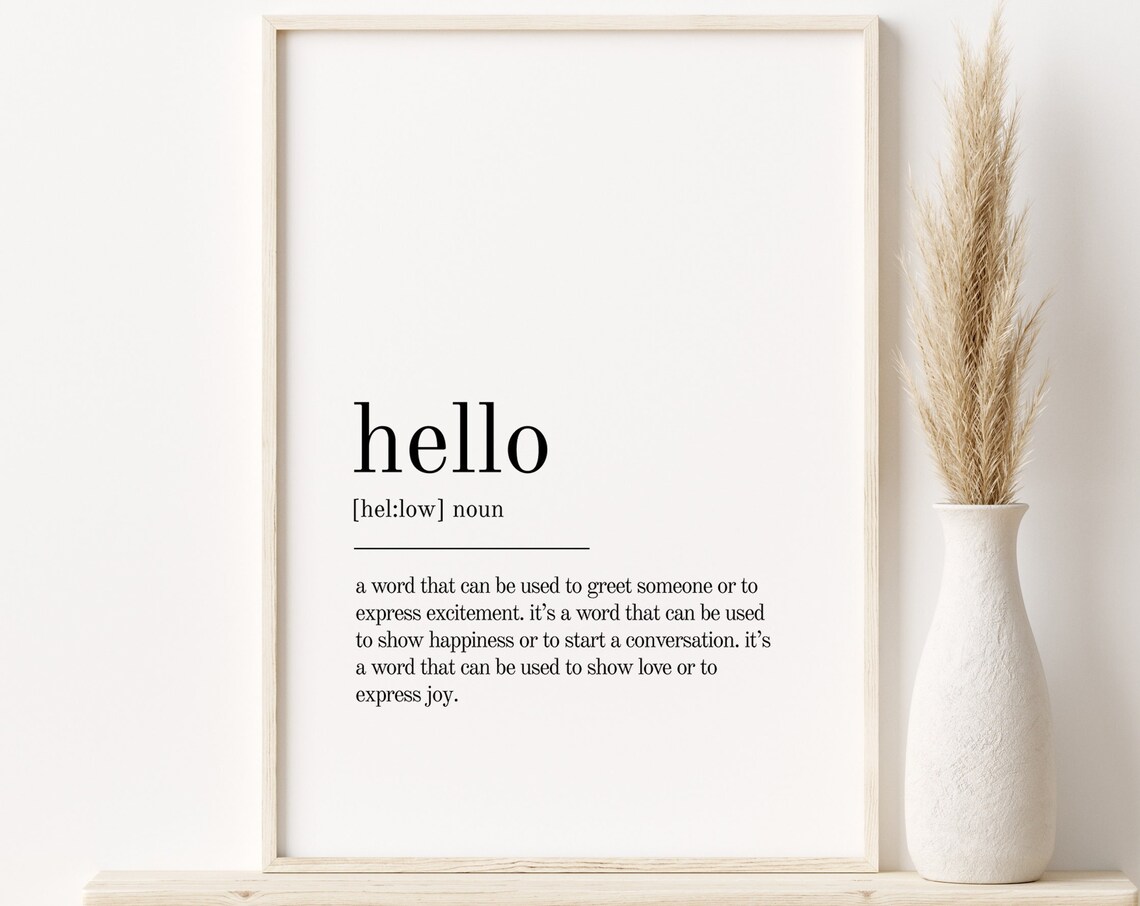 Hello Definition, Self Love Minimalist Poster
