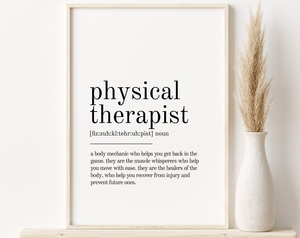 Physical Therapist Definition Personalized Art Print
