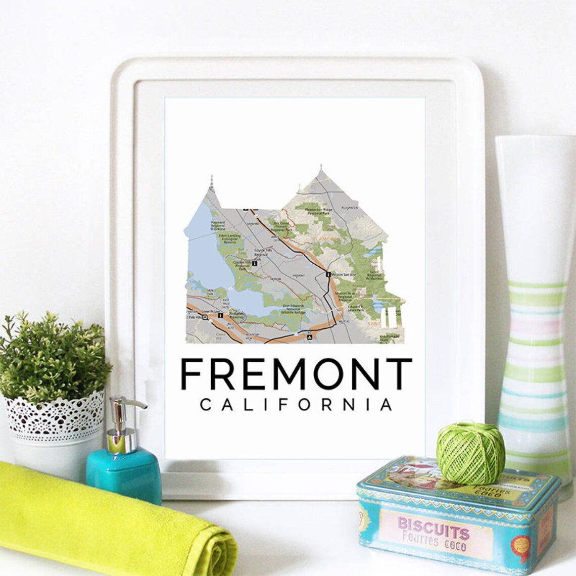 Fremont Skyline Watercolor Travel Poster - Image 2