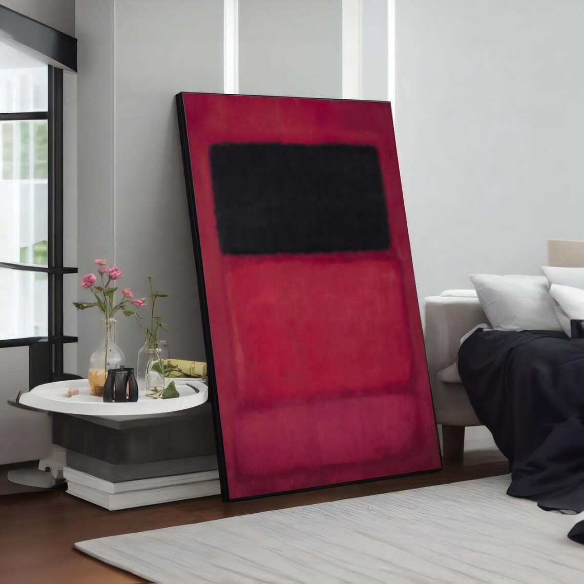 Rothko Style Crimson Red Black Color Field Abstract Art Poster - Image 4