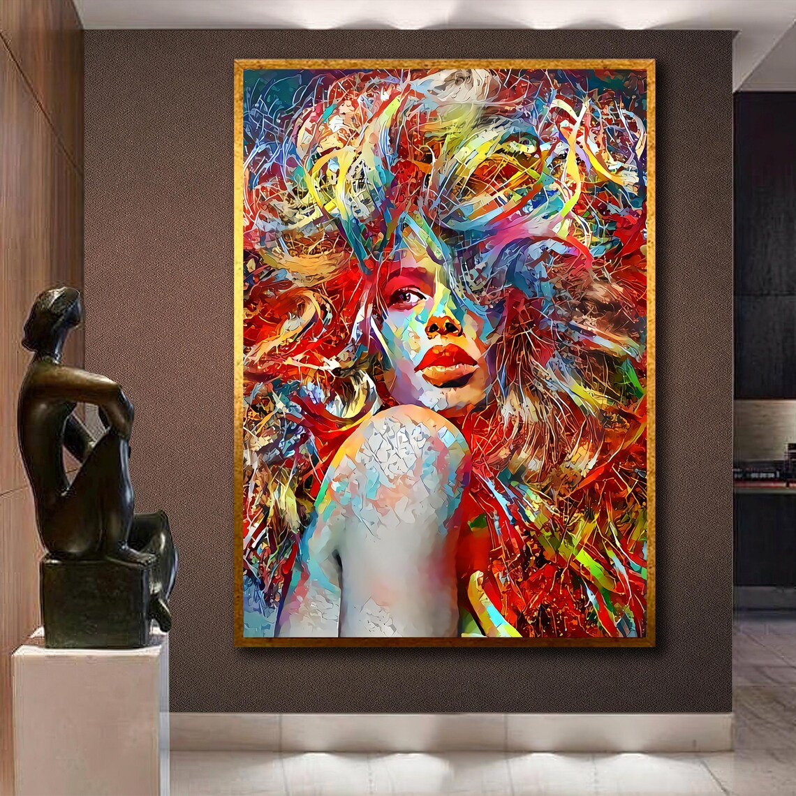 Colorful Pop Art Woman Portrait Vibrant Abstract Face Modern Feminine Poster - Image 2