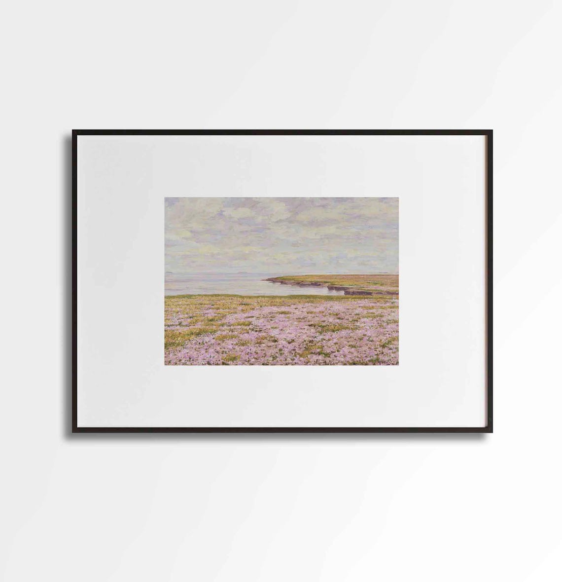 Vintage Seascape Floral Painting, Impressionist Coastal Art - Image 2