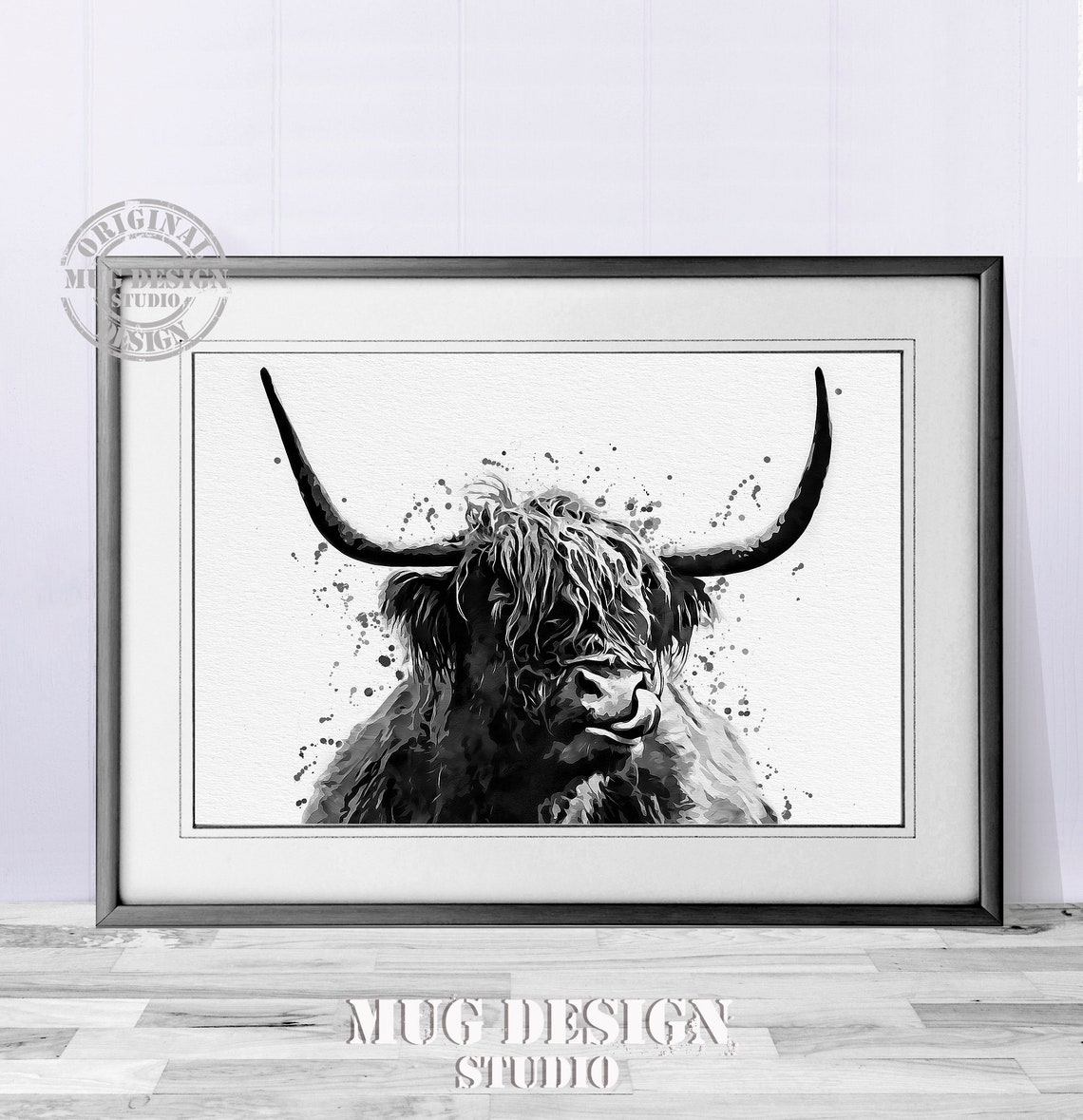 Highland Cow Watercolor Art Print - Image 3