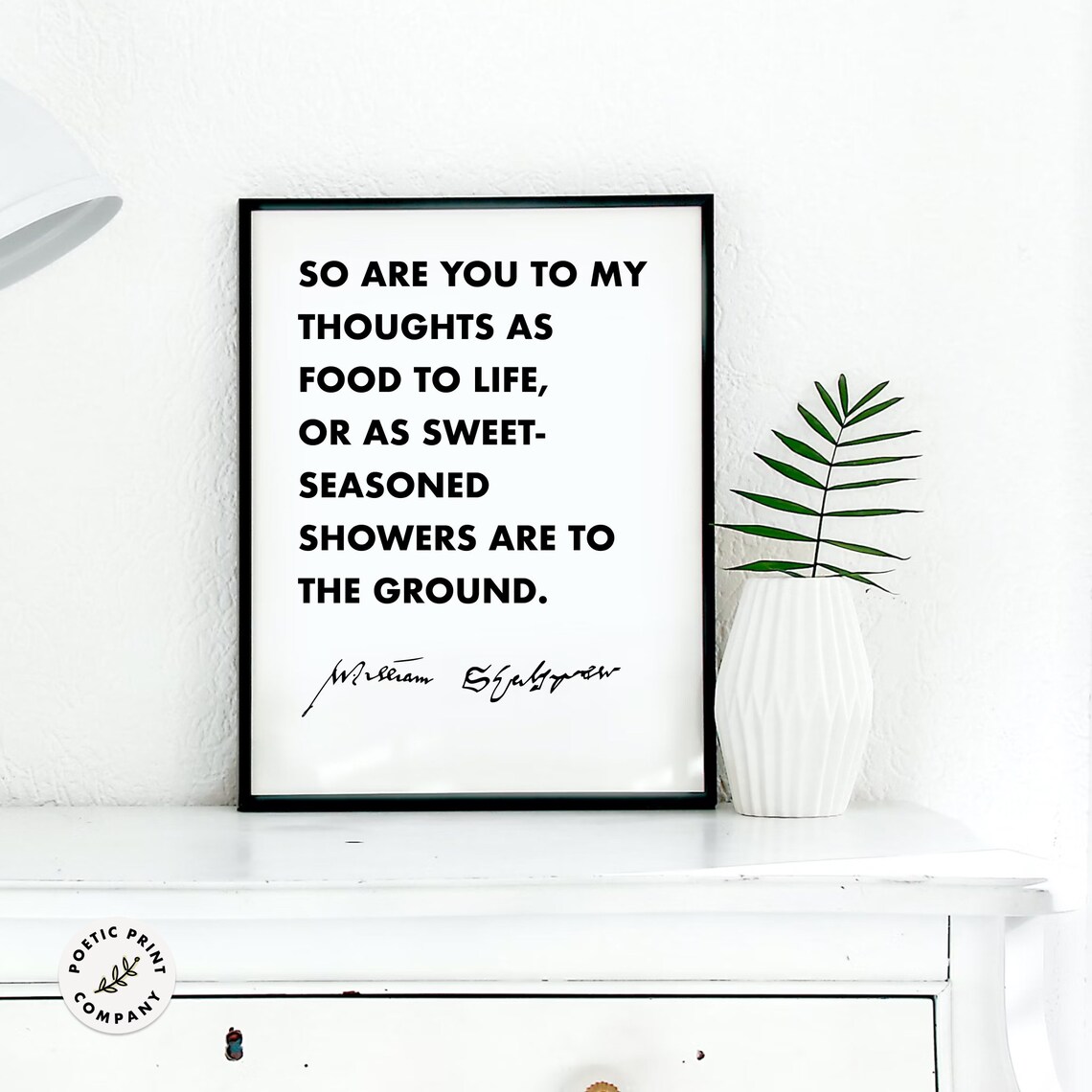 William Shakespeare So Are You To My Thoughts As Food To Life Poster - Image 6