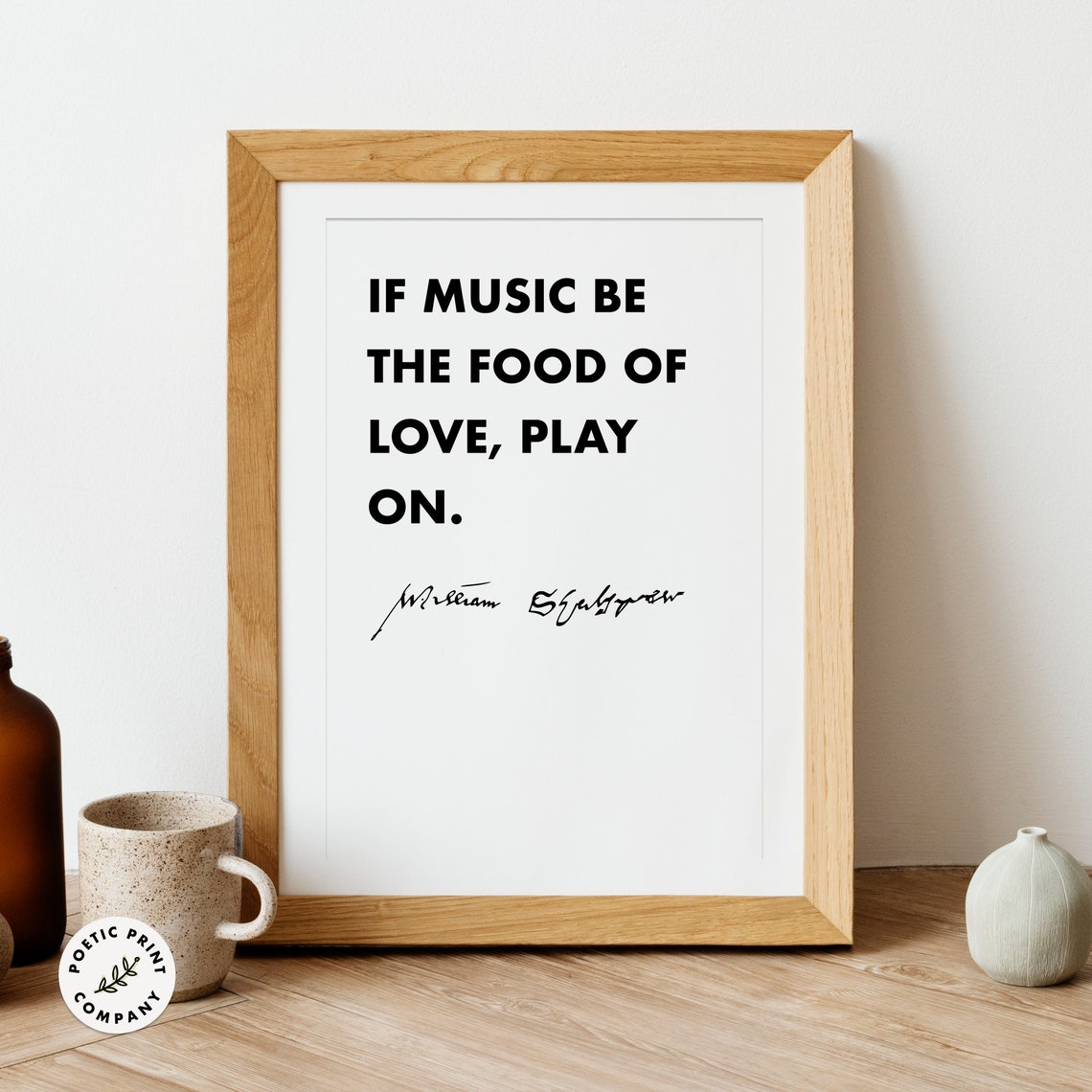 William Shakespeare Quote Print If Music Be The Food Of Love Play On Book Worm Gift Literature Wall Art Love And Friendship Poster - Image 3