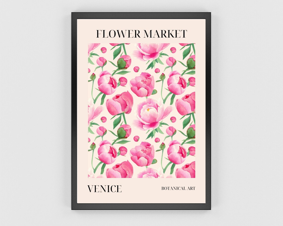 Boho Venice Flower Market Abstract Flowers Art Print - Image 3