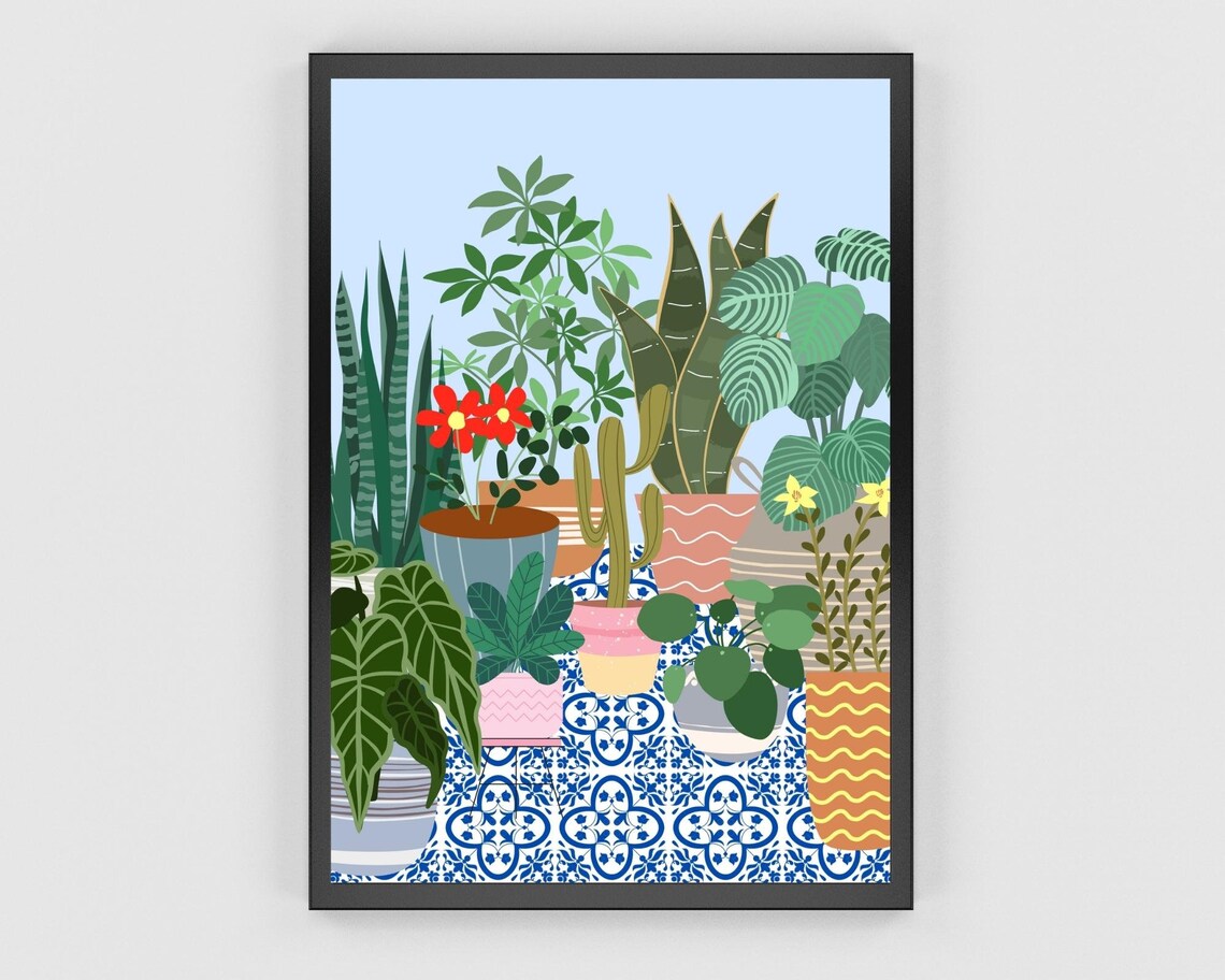 Victorian Botanical House Plants Art Print - Image 3