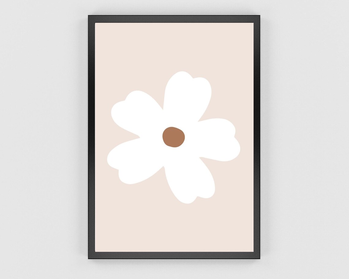 Daisy Art Print, Retro Neutral Nursery Decor - Image 2