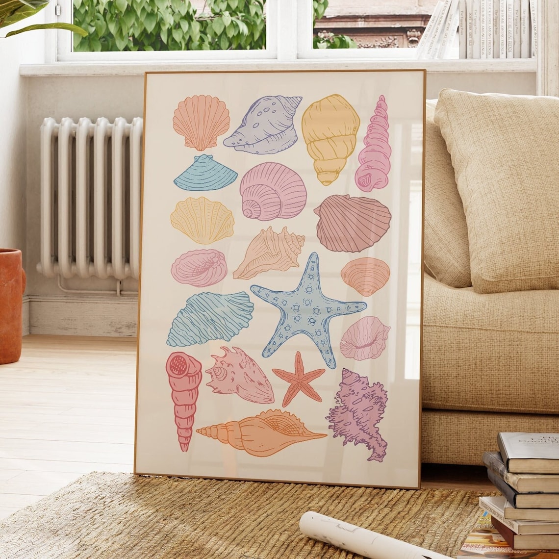 Seashell Art Prints, Trendy Coastal Cowgirl Decor