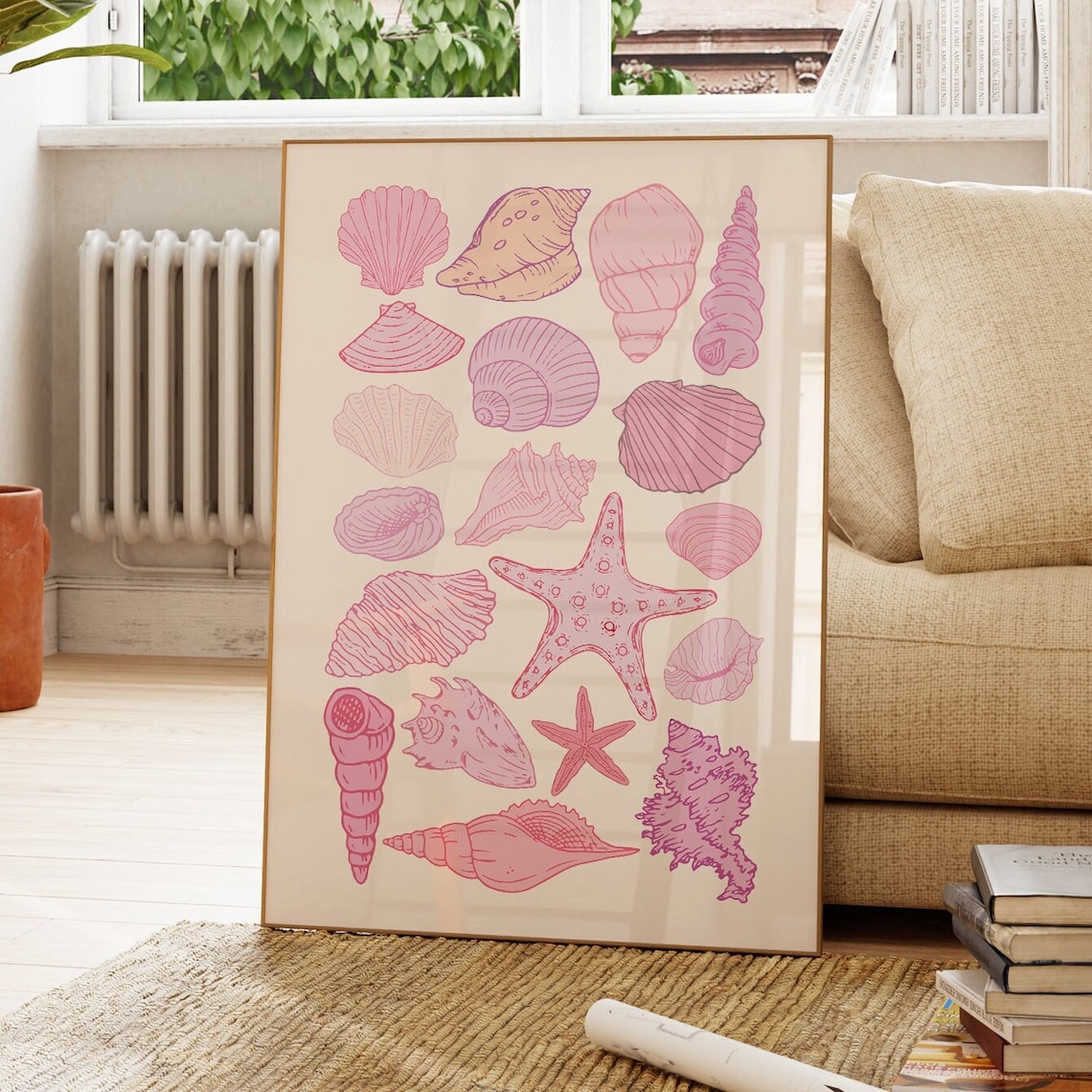 Seashell Coastal Cowgirl Decor Summer Art Print