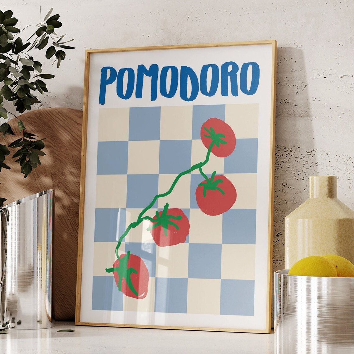 Pomodoro Retro Italian Food Art Print, Kitchen Decor - Image 4