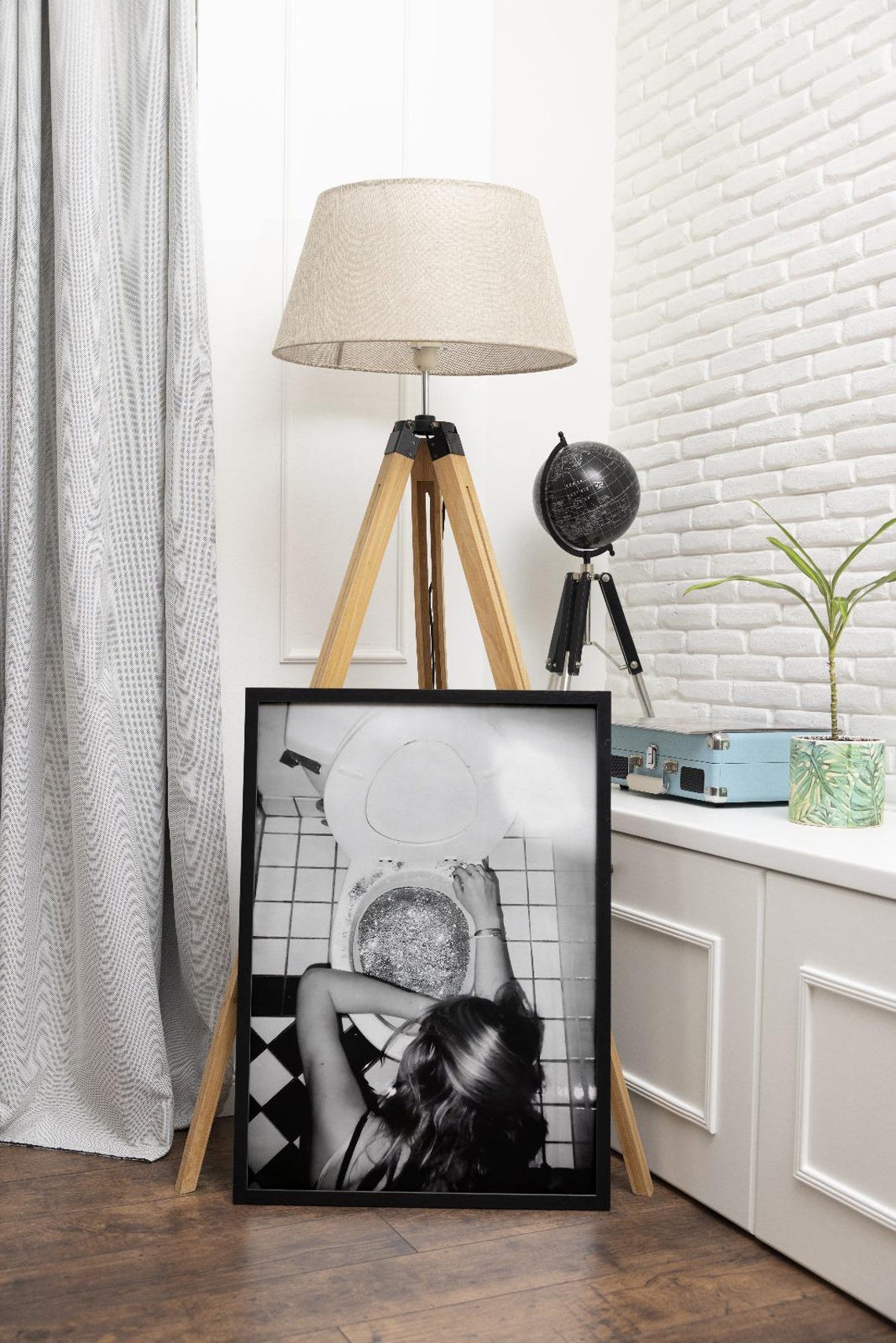 Woman After The Party Print Funny Bathroom Art Black And White Print Vintage Print Girl Bathroom Decor Teen Girl Bedroom - Image 2