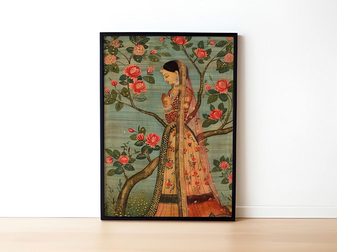 Lady In The Garden Mughal-Inspired Art Print - Image 3