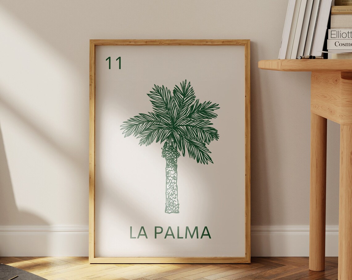 La Palma Loteria Card Poster Mexico Palm Tree Minimalist Art - Image 2