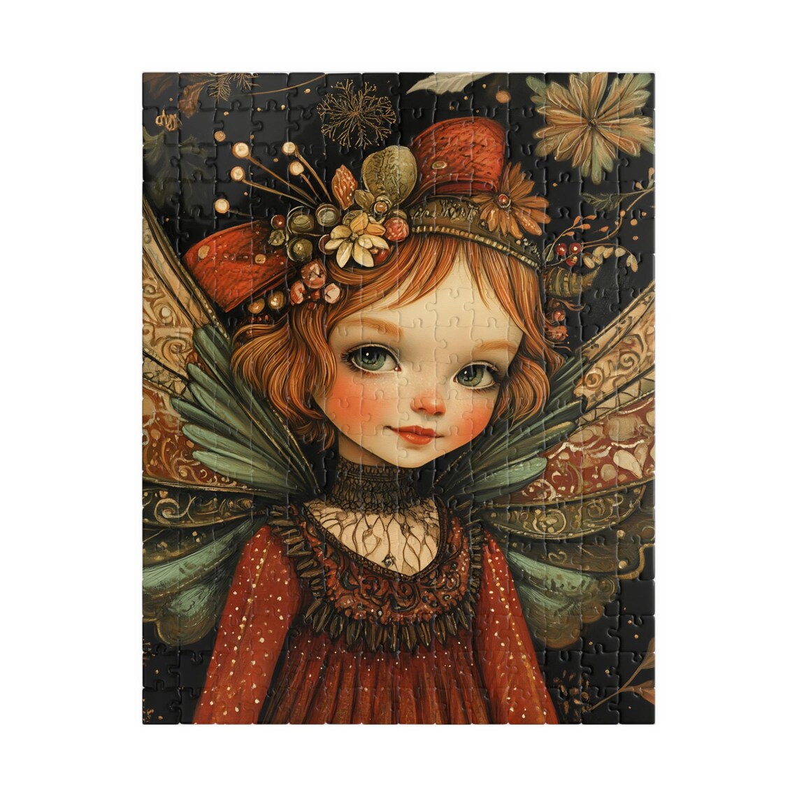 Red Hair Fairy Girl Butterfly Wings Starry Night Dark Art Poster - Image 5