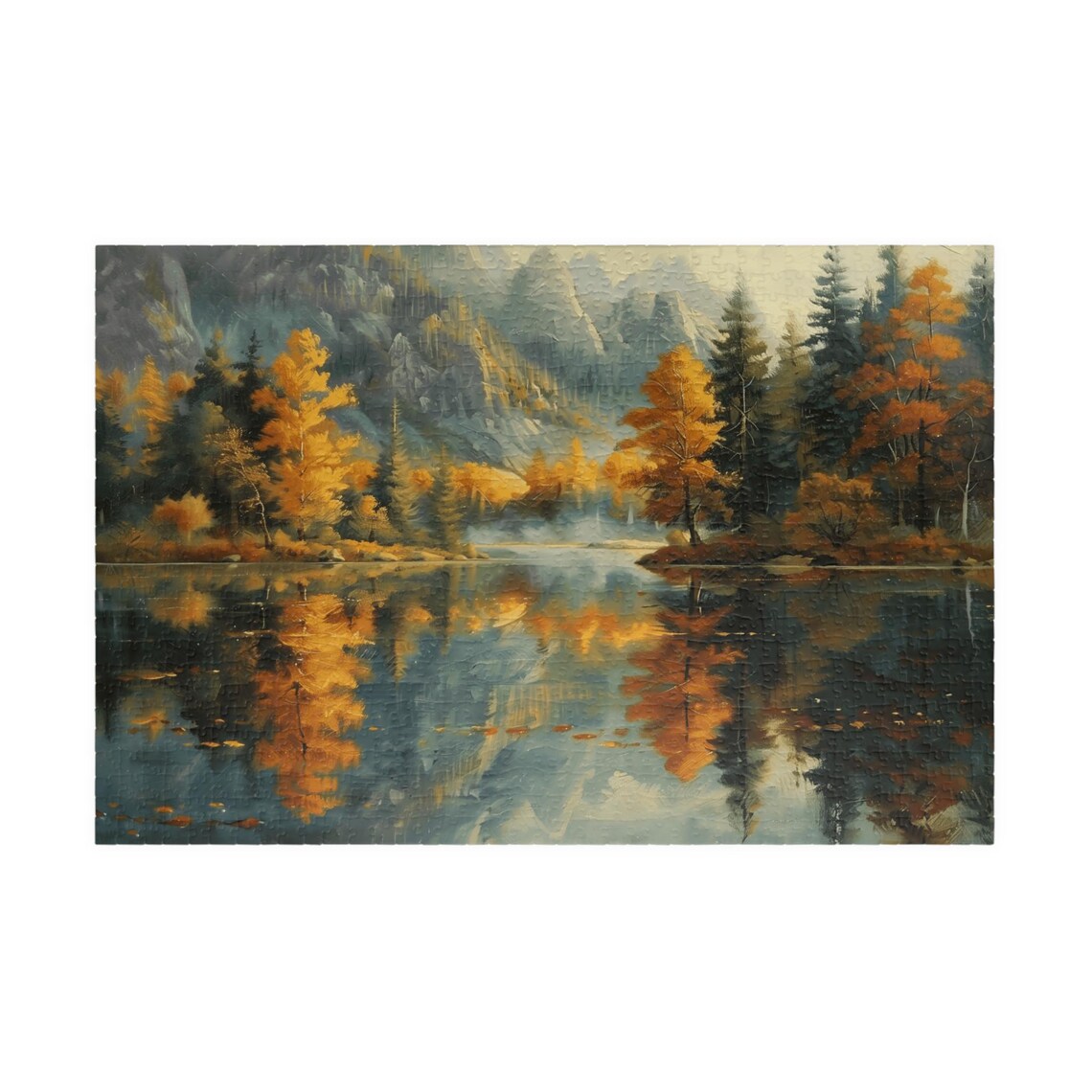 Mountain Lake In Fall Art Print, Autumn Landscape - Image 3