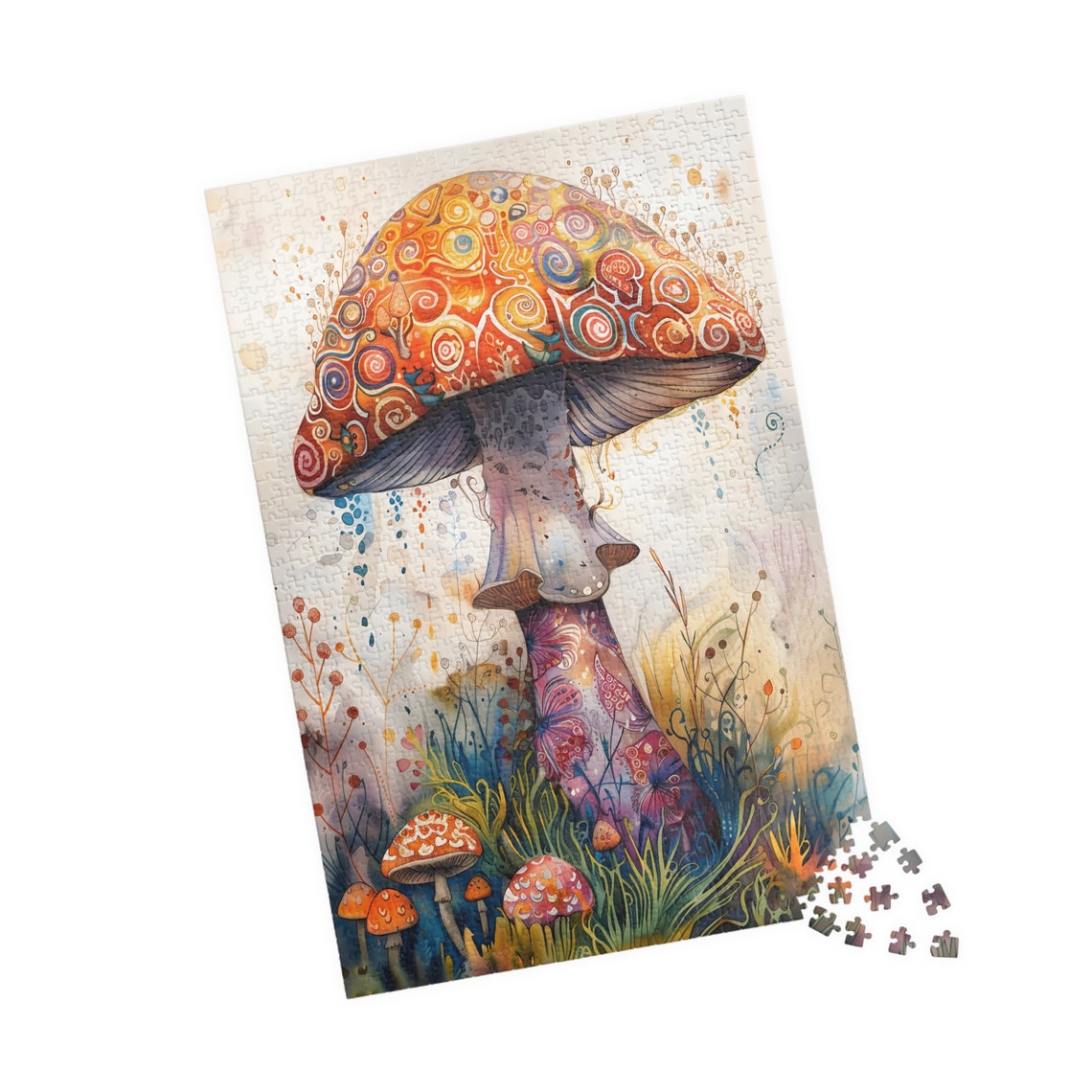 Magical Mushroom Watercolor Orange Cap Toadstool Woodland Poster - Image 4