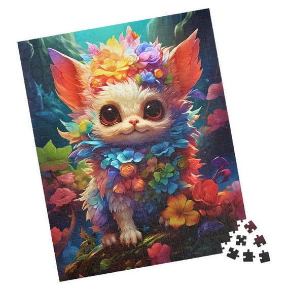 Flora Cute Rainbow Fantasy Animal Jigsaw Puzzle Unique Gift For Birthday Or Hospital Patients Fun Tech Free Family Activity