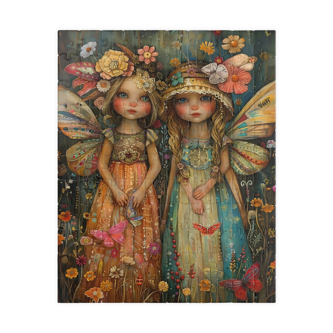 Two Enchanting Fairy Sisters With Butterfly Wings Art Poster - Image 2