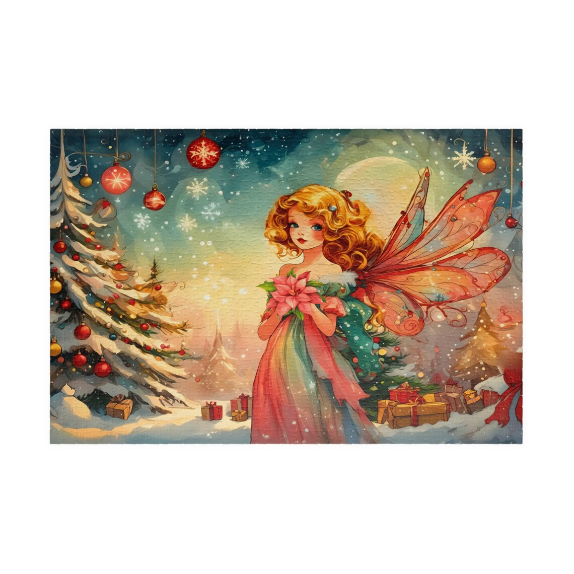 Retro Christmas Fairy Art Print, Holiday Memory - Image 3