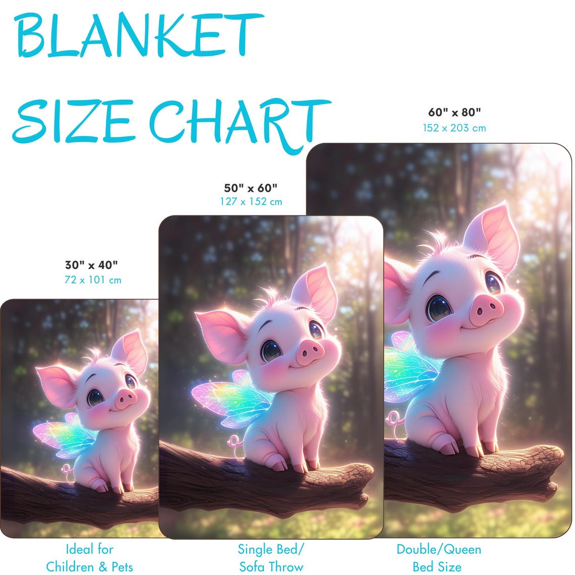 Tiny Pink Piglet with Iridescent Fairy Wings in the Forest Poster - Image 4