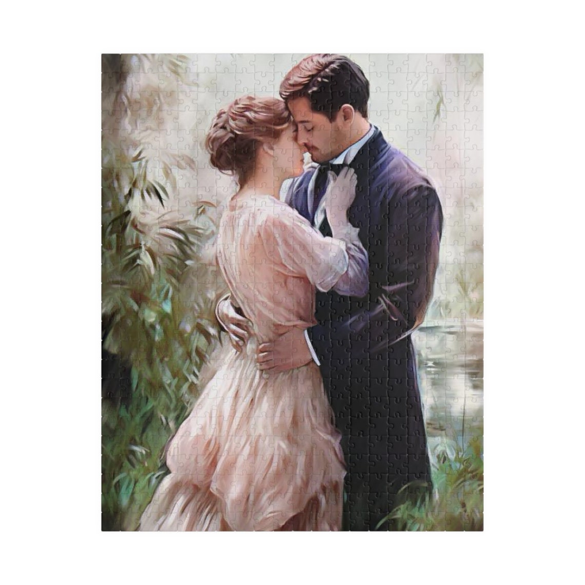 Impressionist Young Couple In A Loving Garden Embrace Poster - Image 5