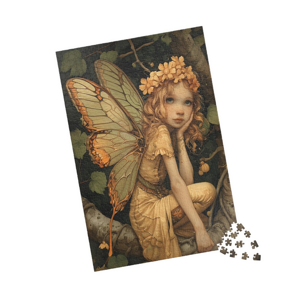 Tree Fairy With Butterfly Wings and Flower Crown Woodland Art Poster - Image 4
