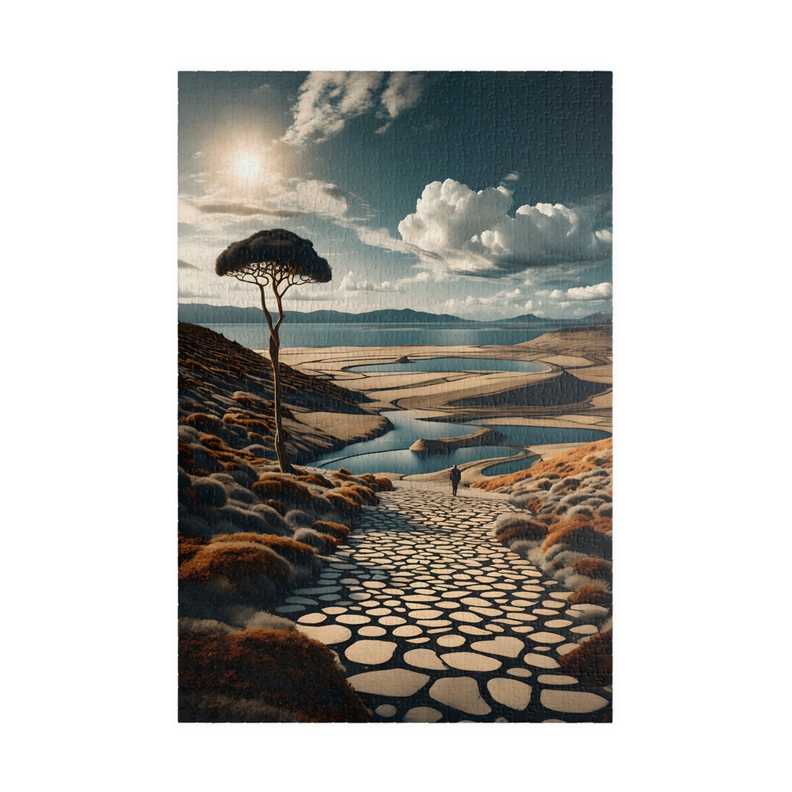 Surreal Stone Pathway to a Turquoise Lagoon Under Sunny Skies Print - Image 5