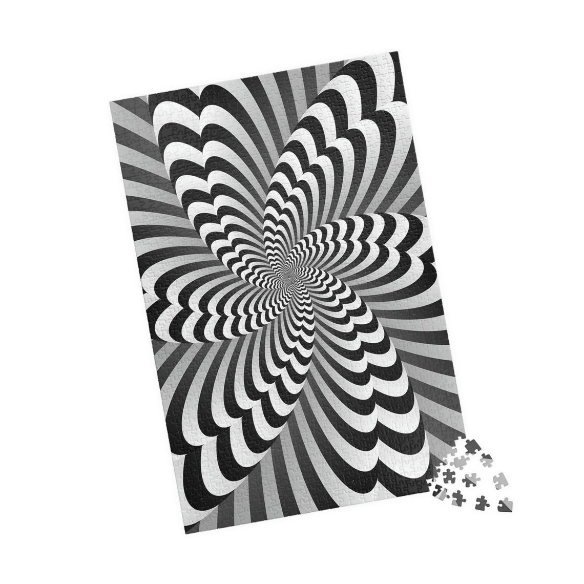 Black and White Optical Illusion Spiral Twisted Tunnel Poster - Image 4