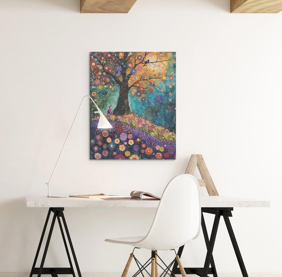 Whimsical Fantasy Floral Meadow Art Printposter Colorful Fantasy Landscape Theme Wall Art Decor For Bedroom Office Livingfamily Room - Image 2