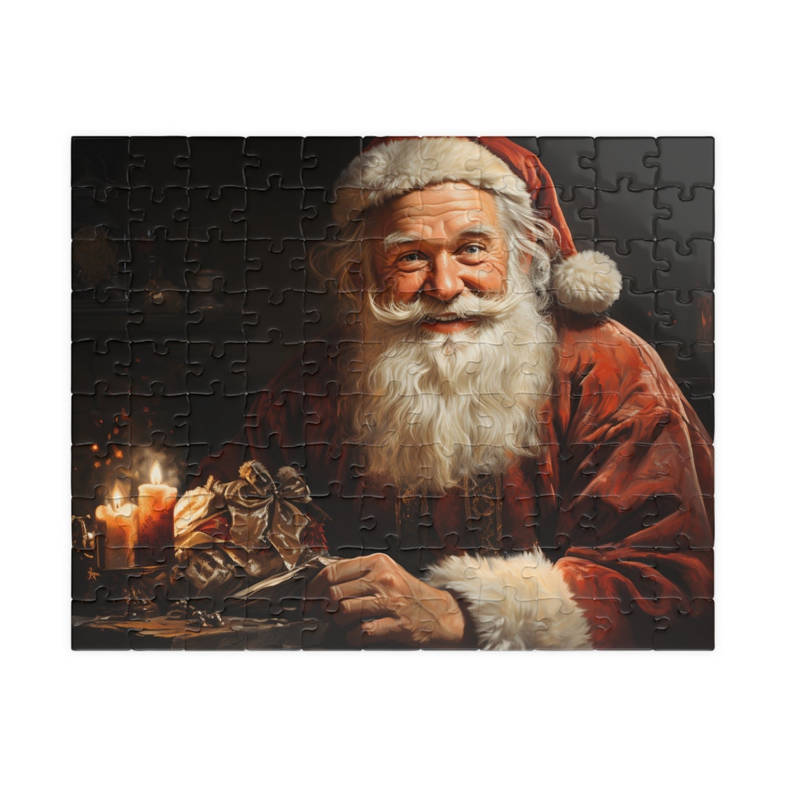Classic Santa Claus Portrait Glowing By Candlelight Art Poster - Image 5