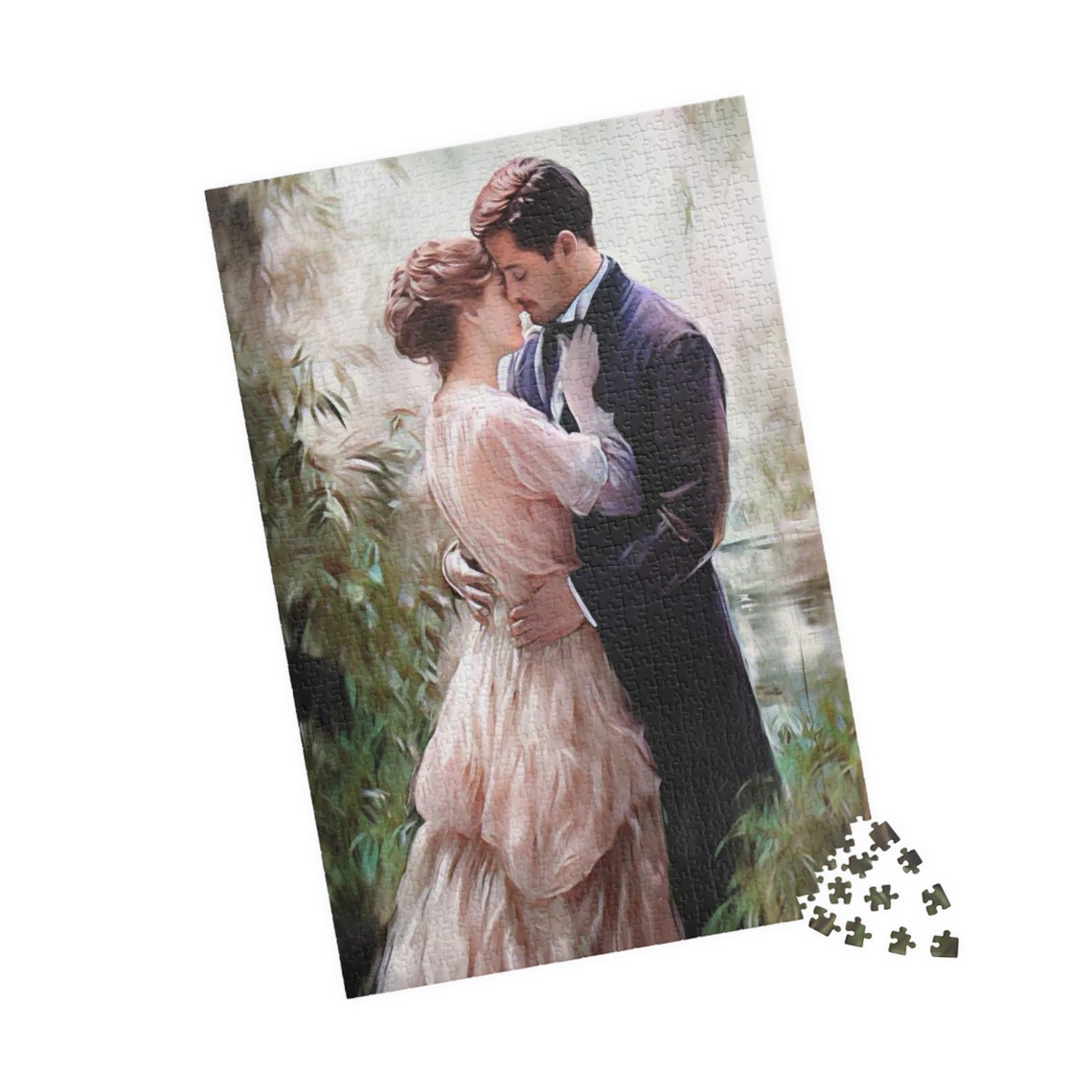 Impressionist Young Couple In A Loving Garden Embrace Poster - Image 4