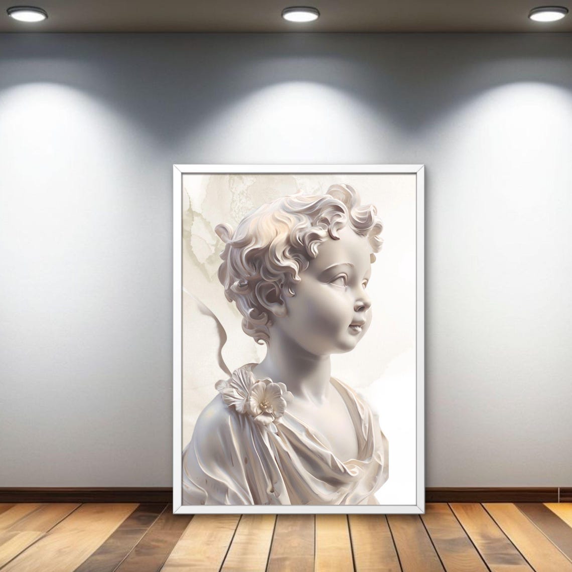 Classical Marble Child Bust Neoclassical Sculpture Portrait Poster