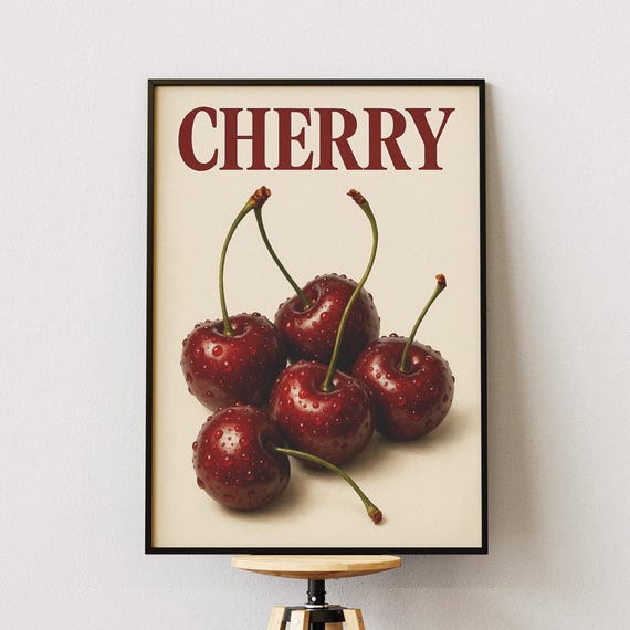 Cherry Fruit Vintage Kitchen Wall Art