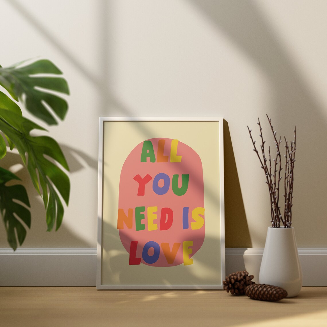 Multicolor All You Need Is Love Wall Art Print