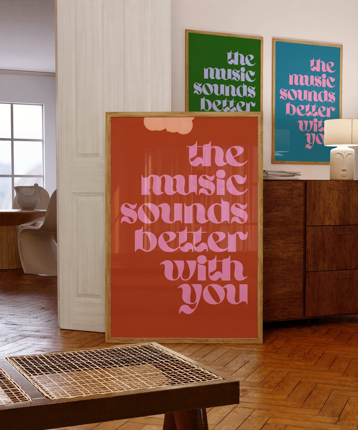 Music Sounds Better With You Retro Disco Art Print