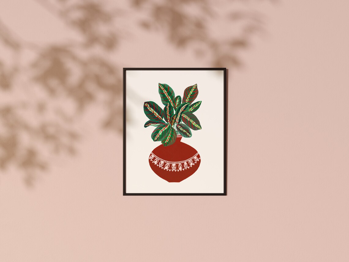 Prayer Plant Art Print, Bohemian Botanical Decor - Image 2