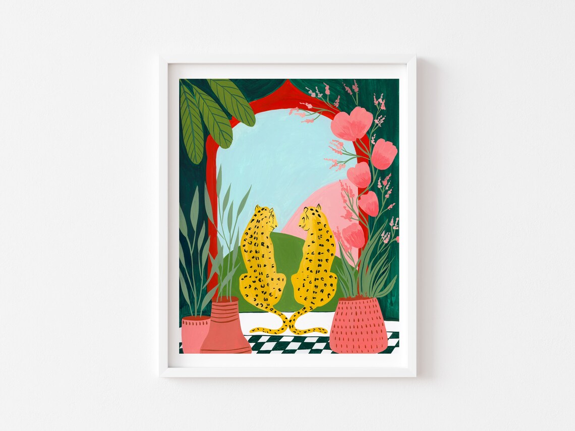 Leopard Tropical Nursery Art Print, Jungle Decor - Image 3