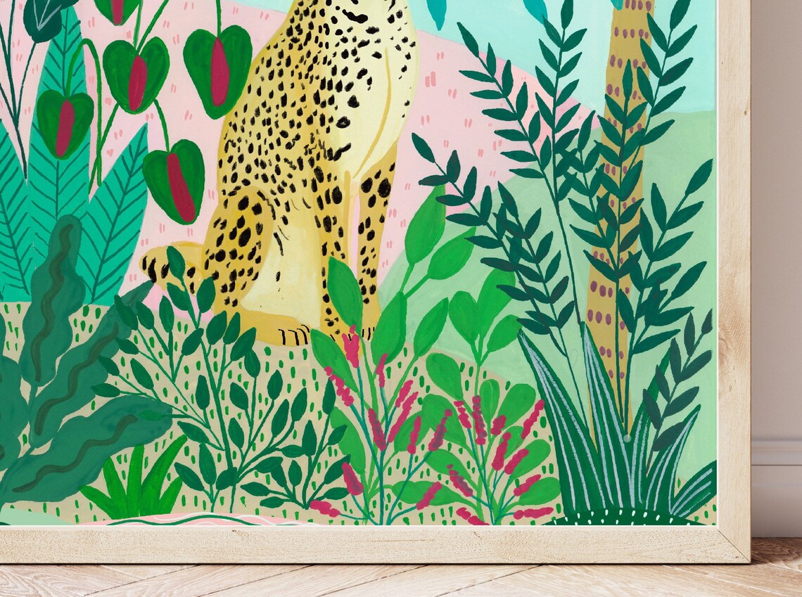 Cheetah Art Print for Nursery and Kids, Christmas - Image 2