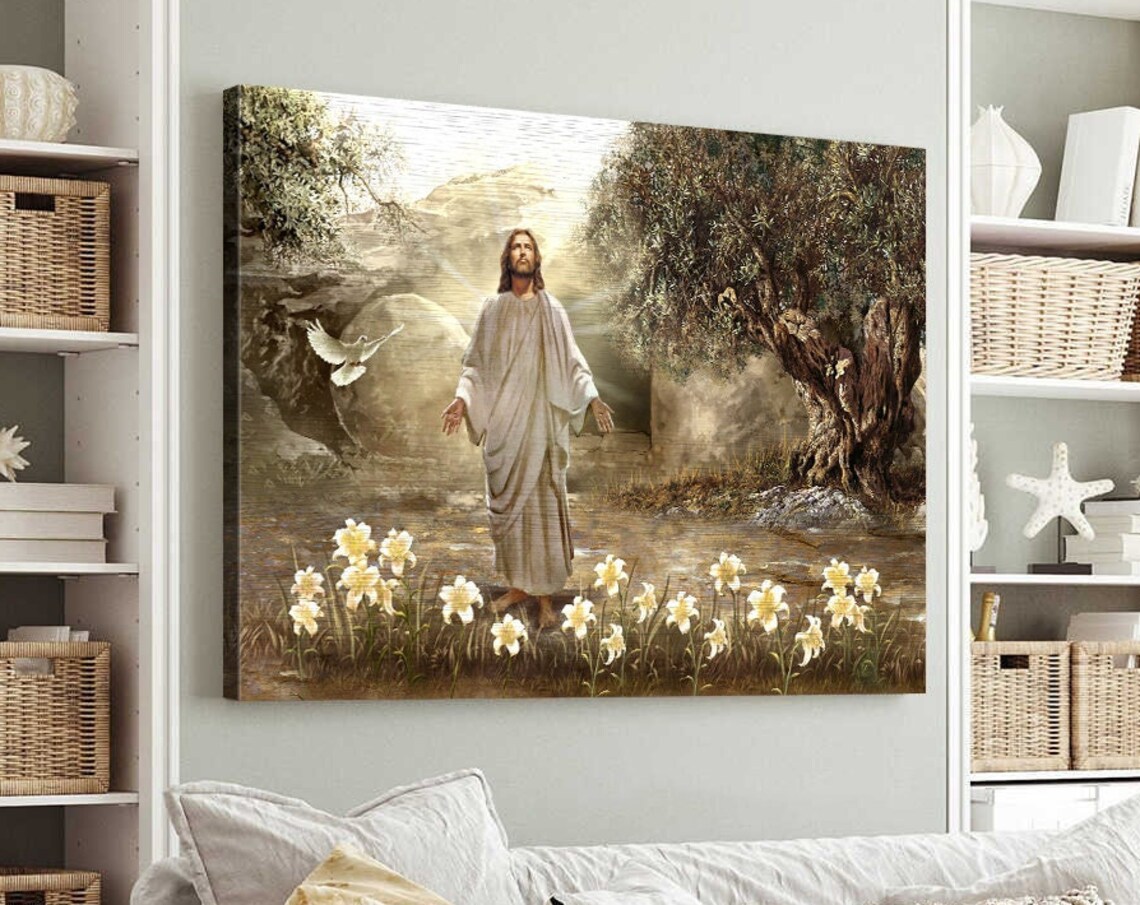 Jesus Christian Religious Art Print, Memorial Decor