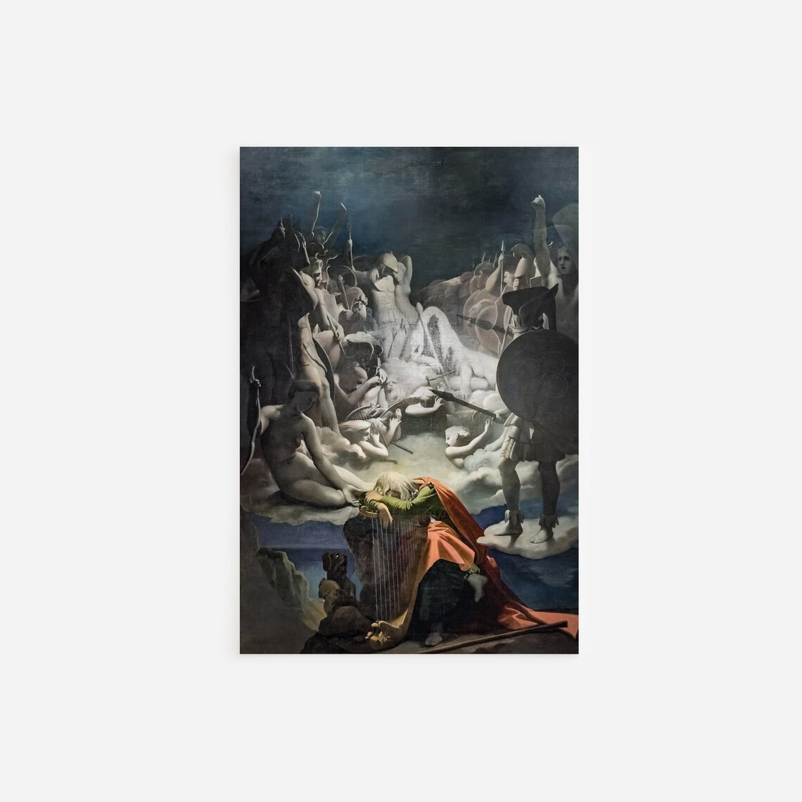 Dream of Ossian Slumbering Harpist Spectral Warriors Painting Poster