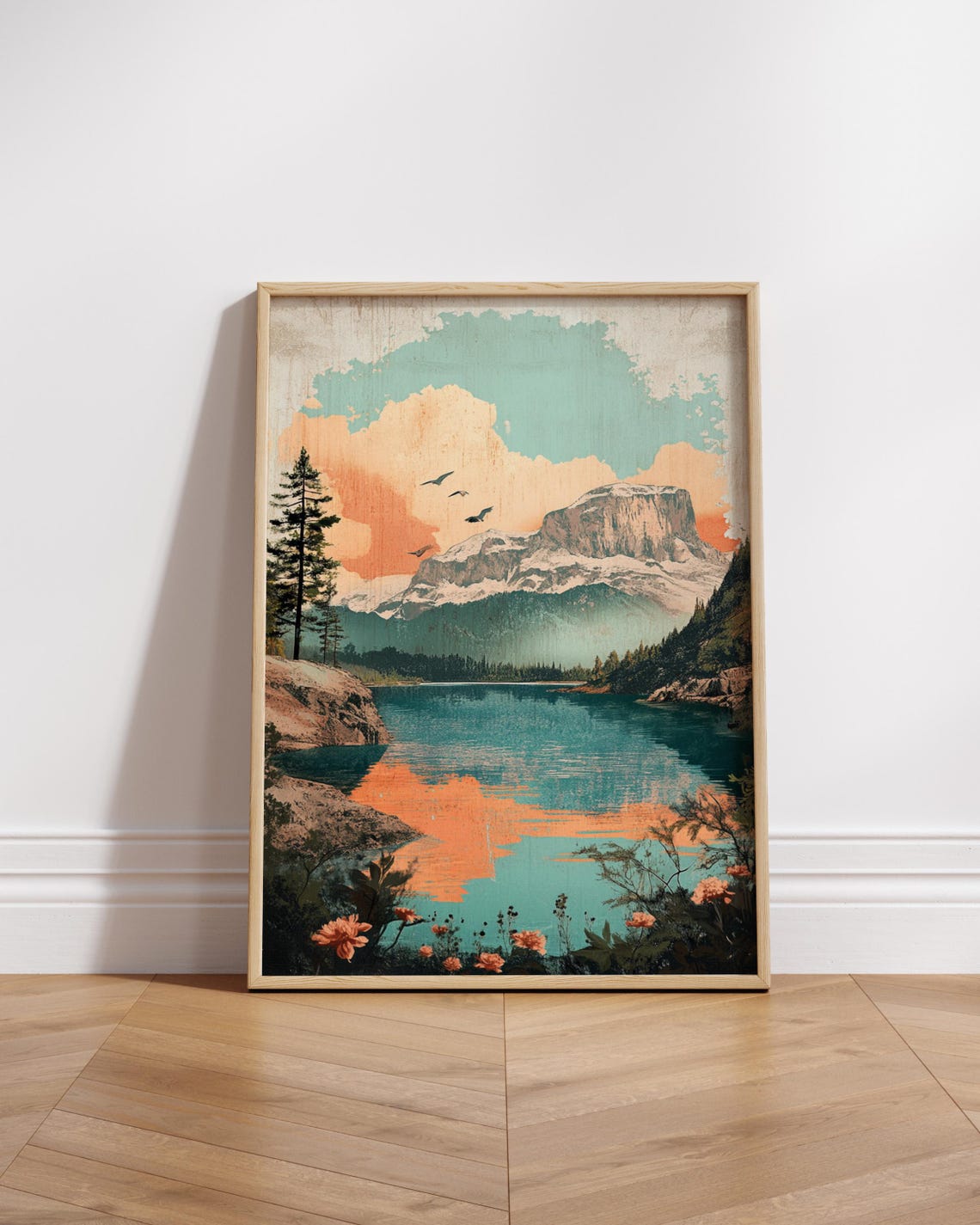 Mountain Vally Matte Art Print Outdoor Wall Decor For Home Office Gift Nature Lovers Unique