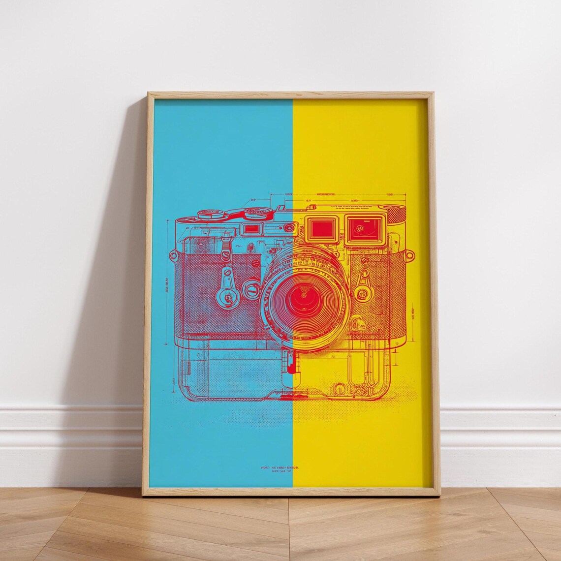 Vintage Camera Blueprint Poster, Gift For Photographers