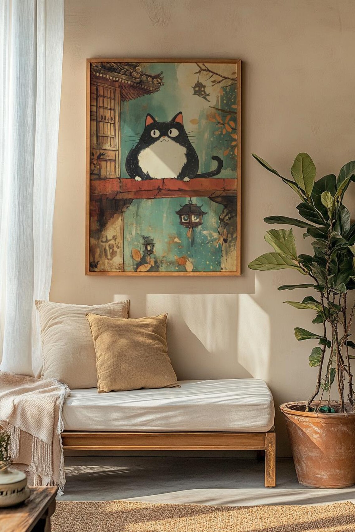 Whimsical Cat Vintage Animal Art, Cozy Home Poster - Image 3