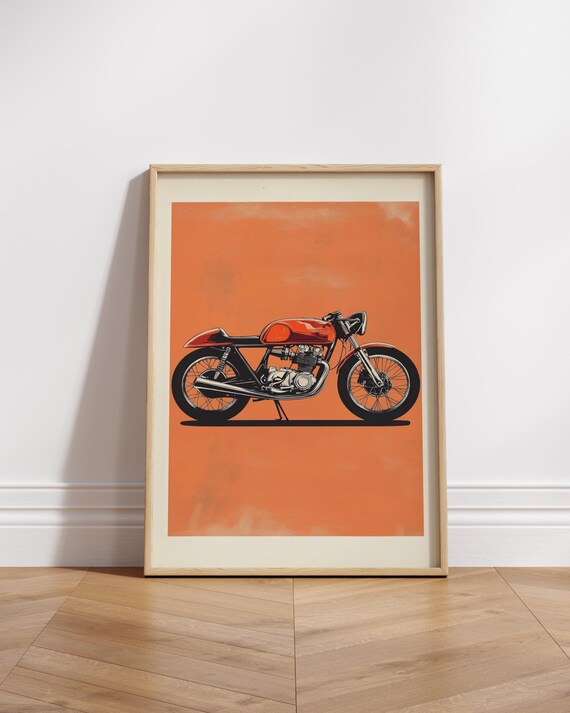 Vintage Motorcycle Matte Poster Retro Wall Art Decor For Biker Enthusiasts Man Cave