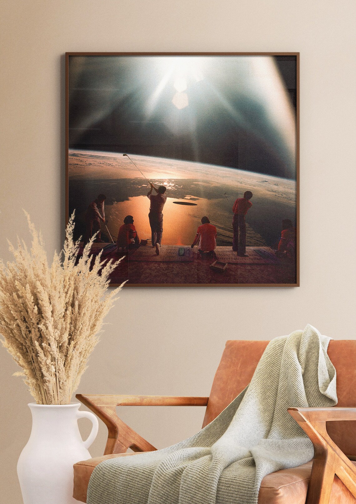 Space Golf Sci-Fi Poster, Retro Collage Art - Image 3