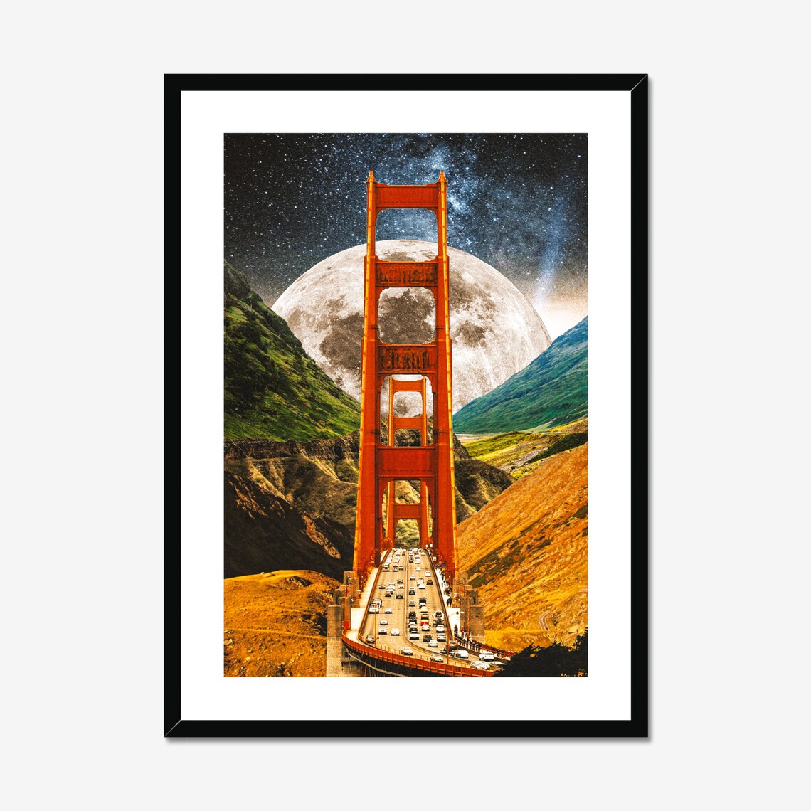 Bridge To Fantasy Land Retrofuturistic Space Poster - Image 3